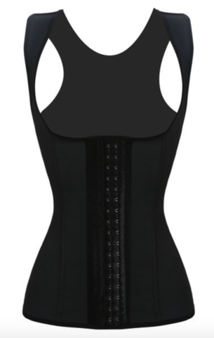 Black Latex corset with shoulder straps