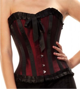 Burgandy Taffeta Corset Waist Training Corset